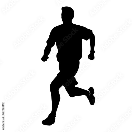 Silhouette of a running man or jogger or sprinter
