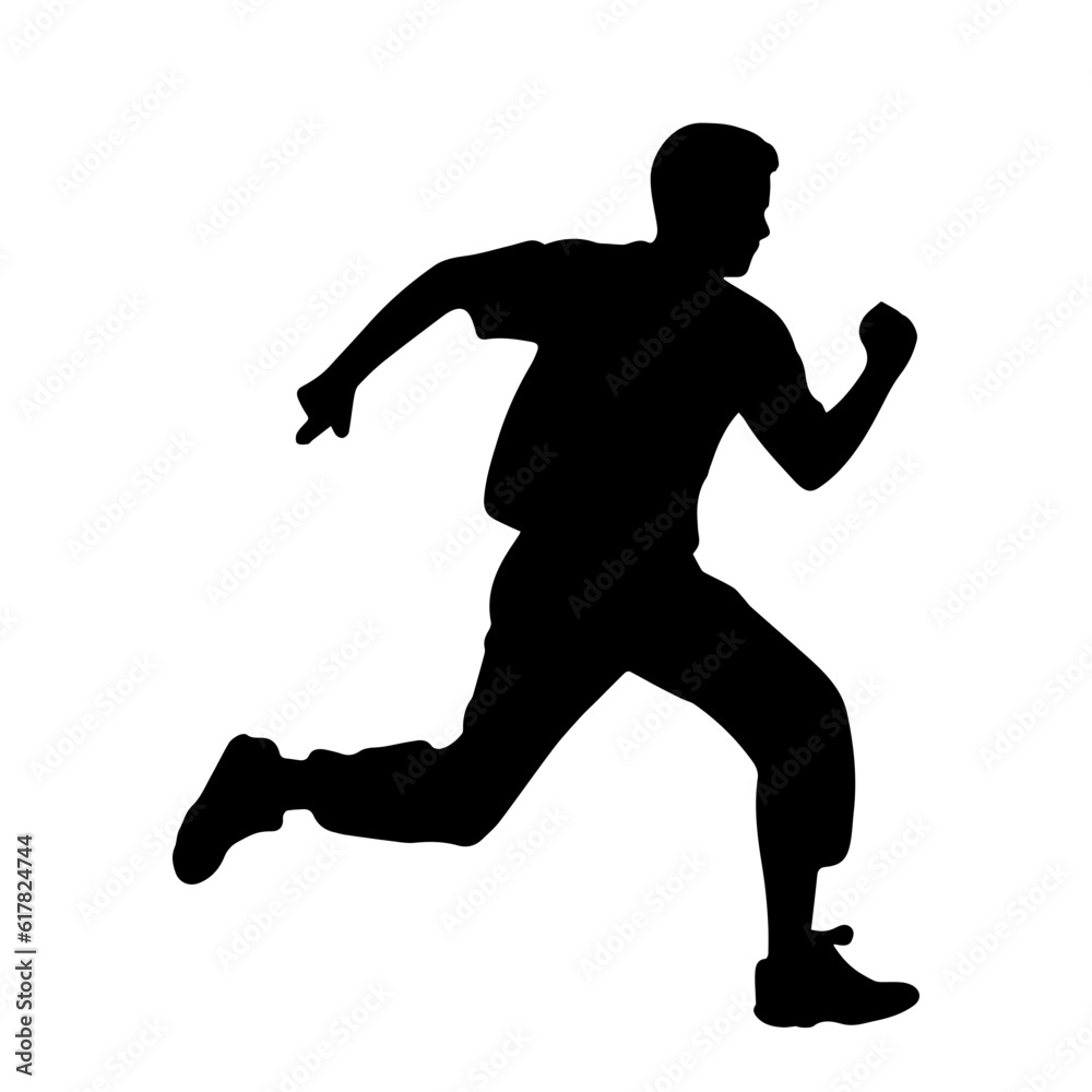 Silhouette of a running man or jogger or sprinter Silhouette of a running man or jogger or sprinter
