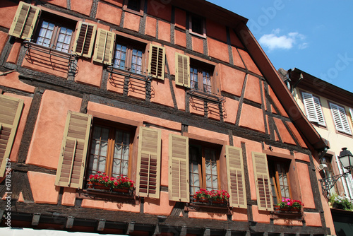 half-timbered house in ribeauvillé in alsace (france)