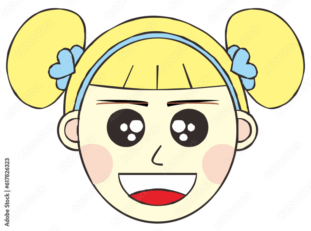 Woman Face Emoticon Vector Element Woman Face Emoticon Vector Element