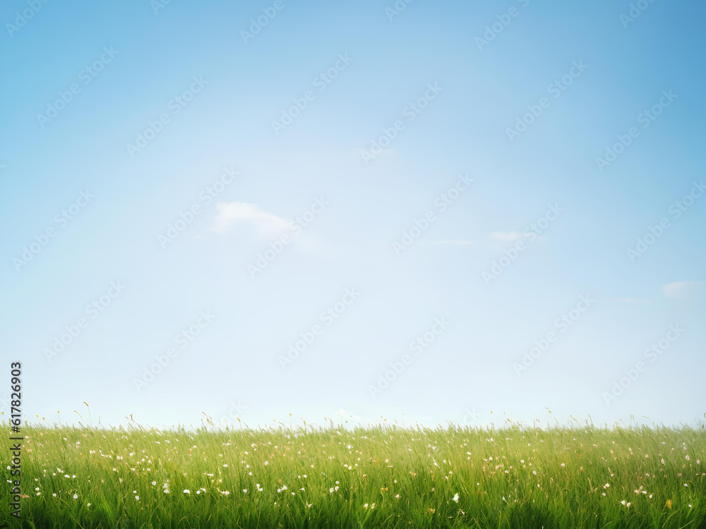 Fototapeta premium green grassy park field outdoors concept, generated by ai