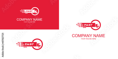 Simple truck delivery logo design with unique concept| premium vector