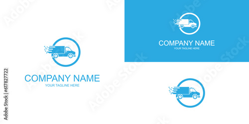 Simple truck delivery logo design with unique concept| premium vector