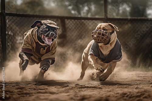 Dogs playing sports - AI Generated