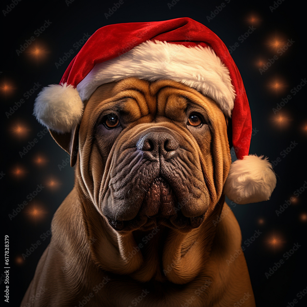 Weihnachtshund, Cane Corso mit Weihnachtsmütze, santa's hat, Christmas dog