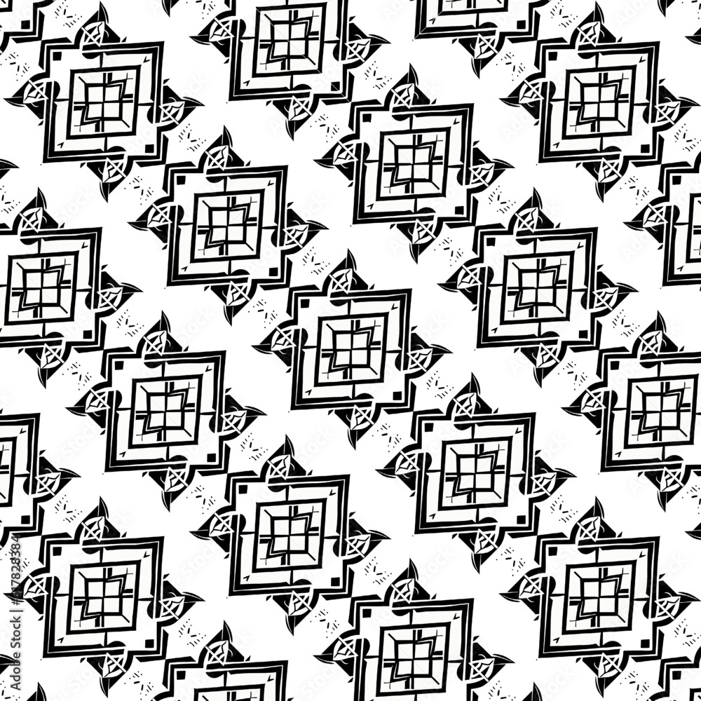 Seamless pattern with abstract geometric ornament. Vector illustration for your design