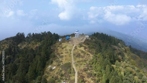 Aerial travelling at Poon Hill, Ghorepani Trek, Annapurna Mountains, Nepal photo