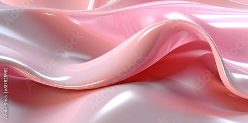 Abstract Elegance Soft Curves in Pink with Glossy Finish generative AI