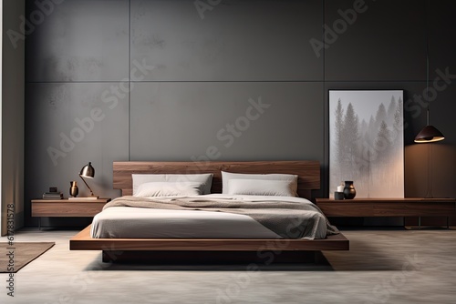 stylisch modern bedroom design concept created using generative Ai tools photo