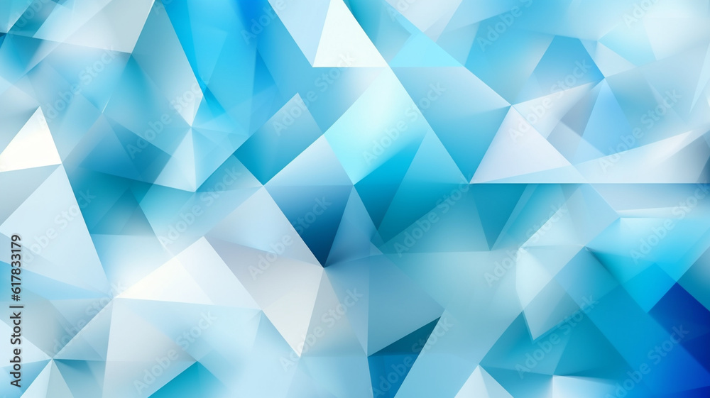 Fototapeta premium blue white turquoise abstract background for design. Geometric shapes. Triangles, squares, stripes, lines. Color gradient. Generative AI