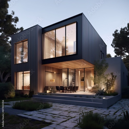Beautiful contemporary house, generative ai