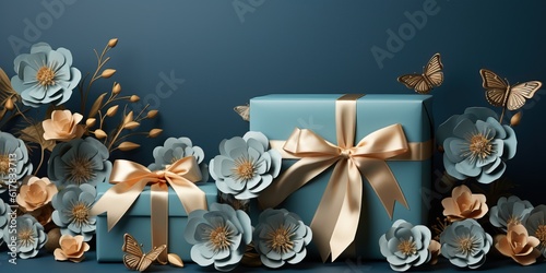 Luxury gift background, generative ai