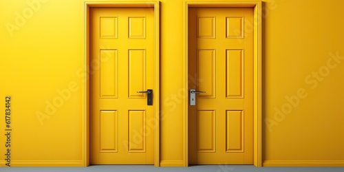 Yellow door in colorful int...
