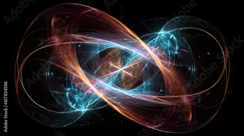 Quantum entanglement, scientific technology abstract concept. AI generated.