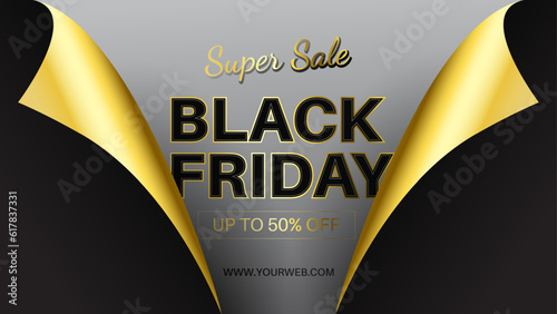 Black friday sale background with golden background