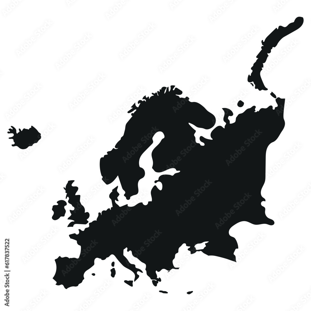 Europa, kształt kontynentu.  - obrazy, fototapety, plakaty 