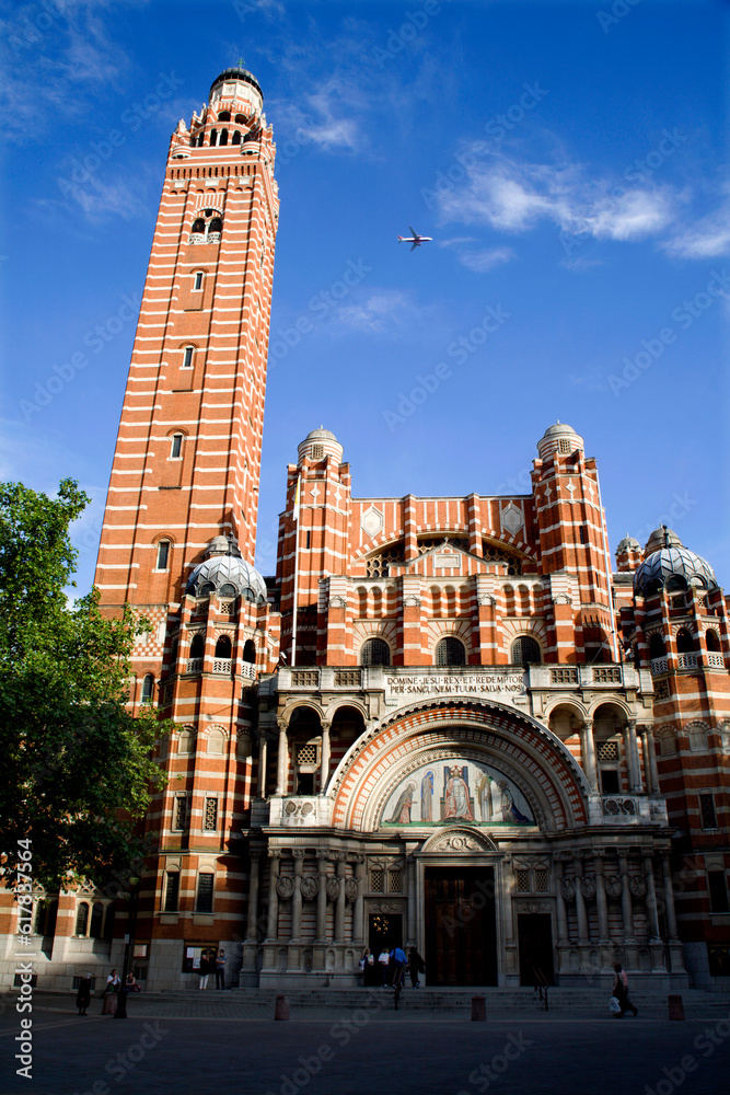 London  - The Westminster catholic cathedral in evening light. 