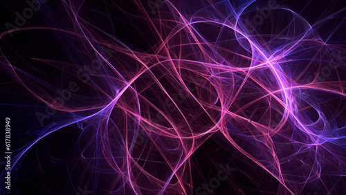 Abstract electrifying lines  smoky fractal pattern  digital illustration art work of rendering chaotic dark background