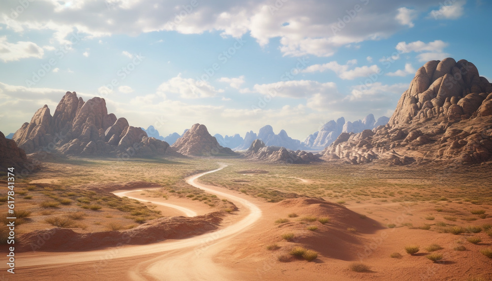 Majestic mountain range, eroded rock formations, beauty in nature wilderness generated by AI Majestic mountain range, eroded rock formations, beauty in nature wilderness generated by AI