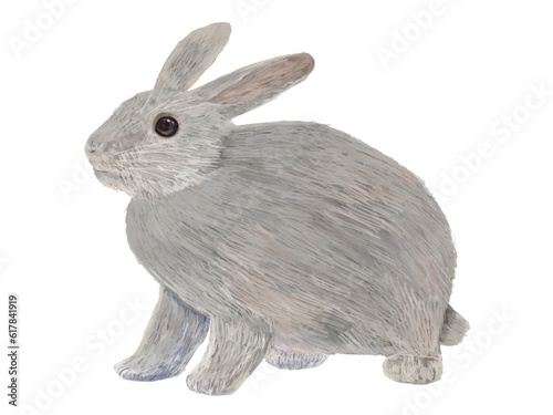 Clip art of gray rabbit