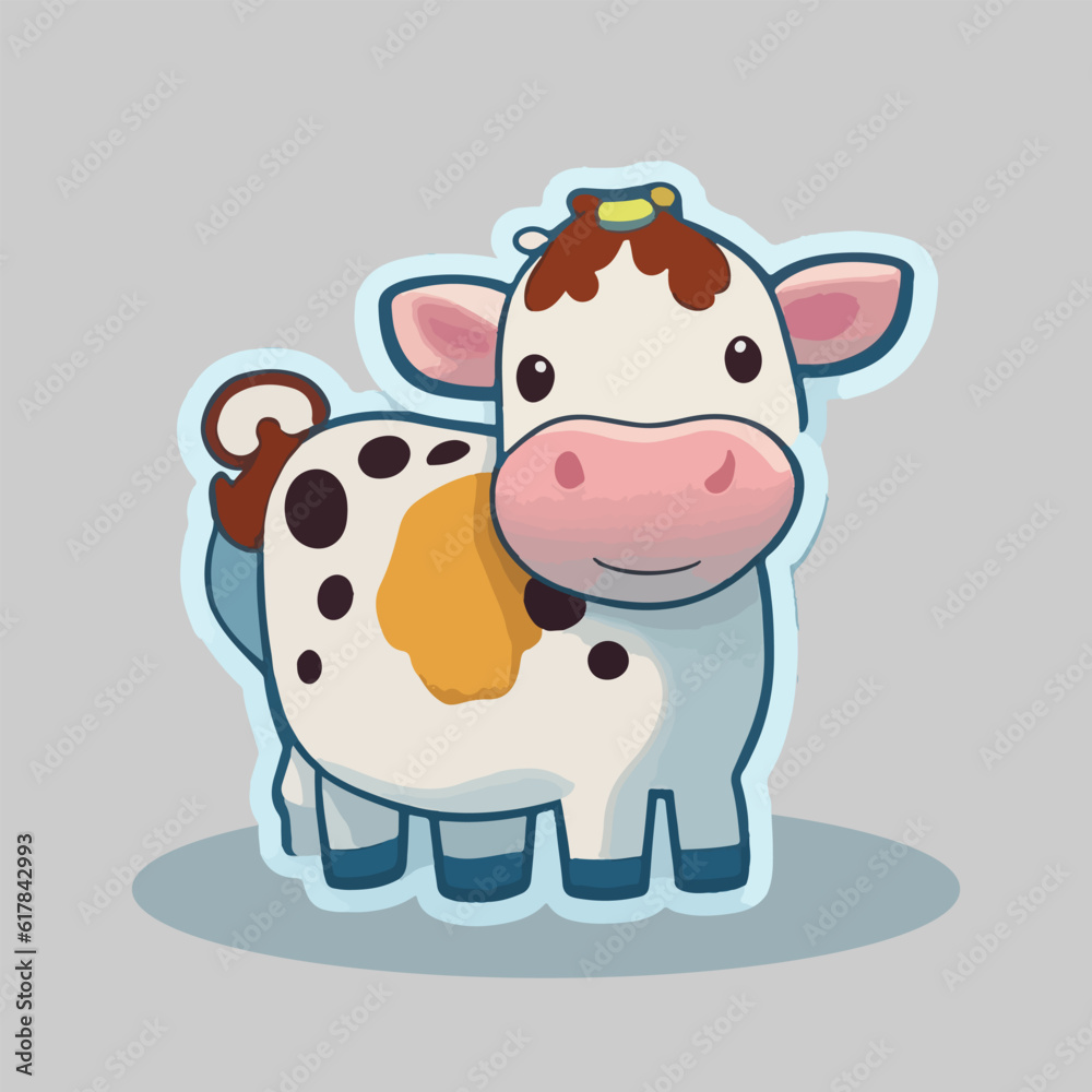 Cute cow icon. Sticker for social networks, graphic element for website. Animals, mammal, fauna and nature, farming and agriculture. Toy and mascot for children. Cartoon flat vector Cute cow icon. Sticker for social networks, graphic element for website. Animals, mammal, fauna and nature, farming and agriculture. Toy and mascot for children. Cartoon flat vector