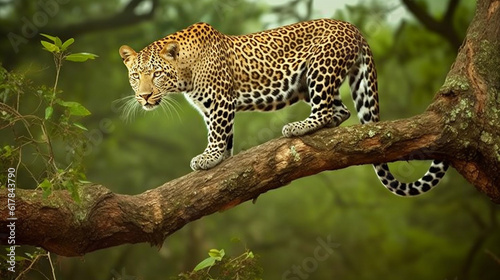 leopard  Panthera pardus . AI generative