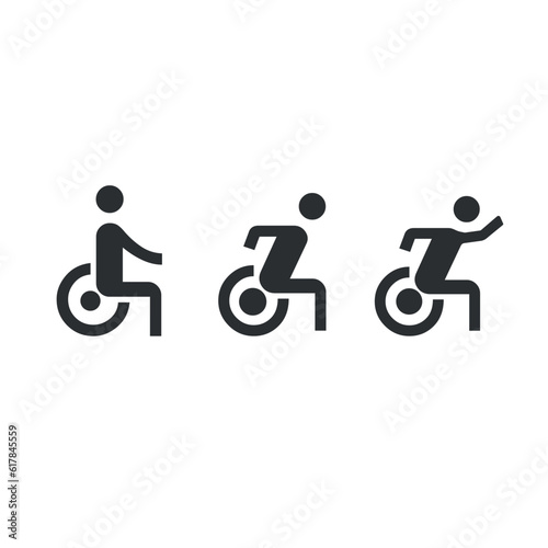 sign set disability rights vector illustration