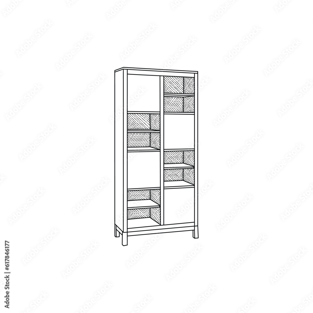 Cabinets furniture logo or icon vector illustration, interior design template