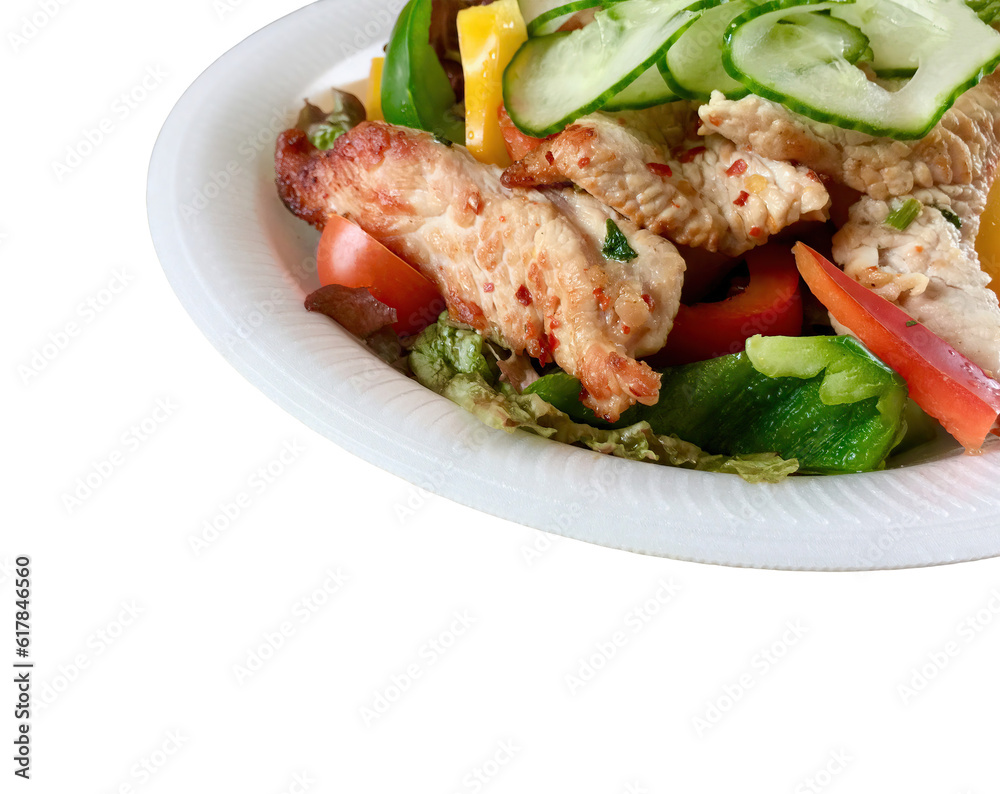 Chicken salad close up with copy space isolated png file Chicken salad close up with copy space isolated png file