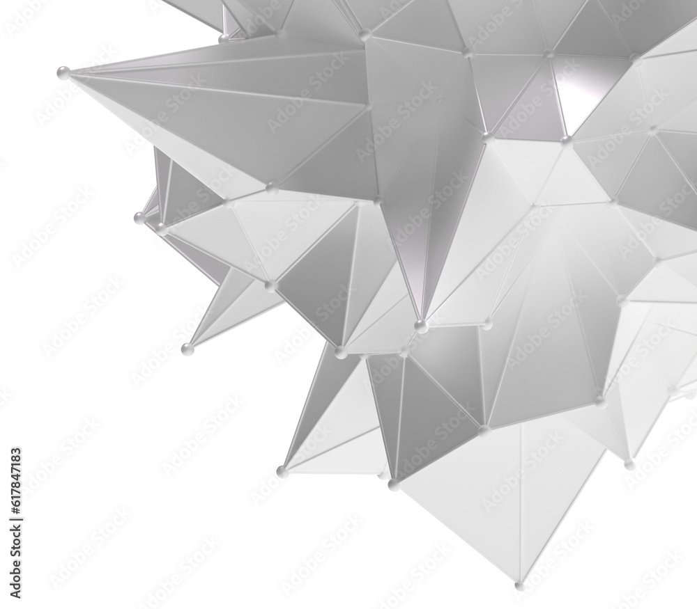 Abstract 3d white geometrical background. Geometric low poly shape and isolated white background. Abstract 3d white geometrical background. Geometric low poly shape and isolated white background.