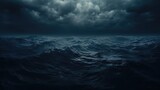 Storm at sea with dark clouds