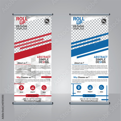 Vertical roll up banner layout with abstract design 