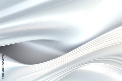 Abstract silver background with soft wavy folds. Creative Design for your business presentations, flyers, posters. Generative Ai content