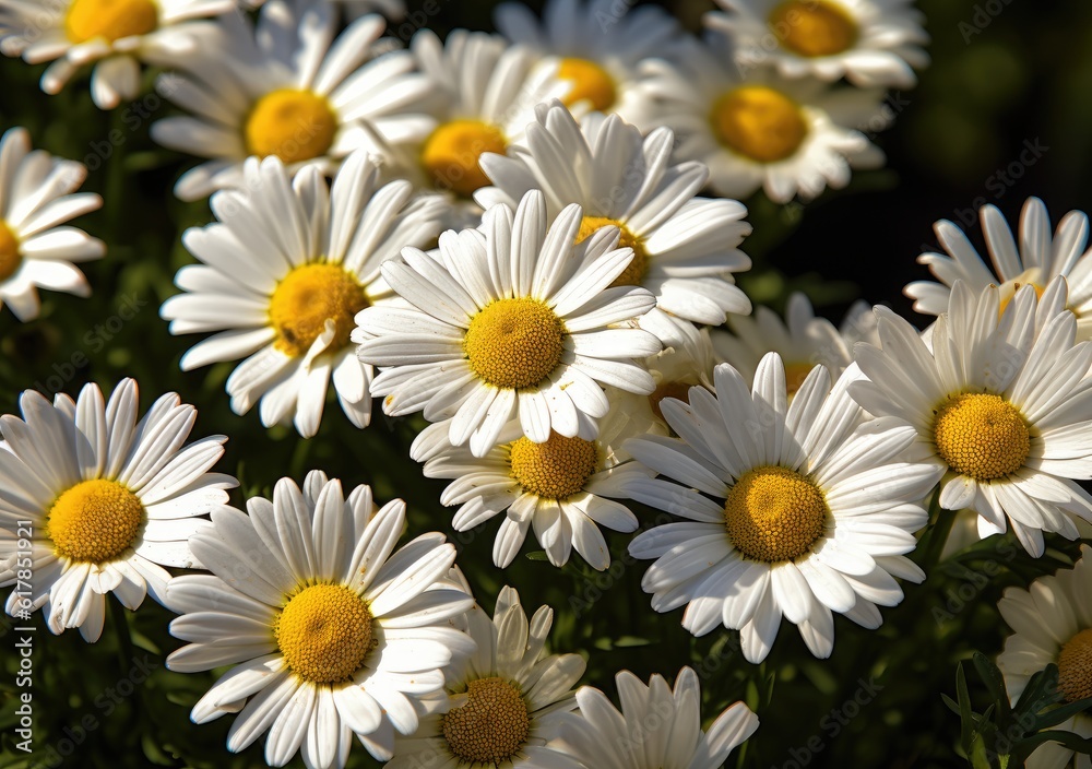 Harmony in Bloom: A Peaceful Garden Flourishing with Daisies. Digital Illustration. Generative ai. Harmony in Bloom: A Peaceful Garden Flourishing with Daisies. Digital Illustration. Generative ai.
