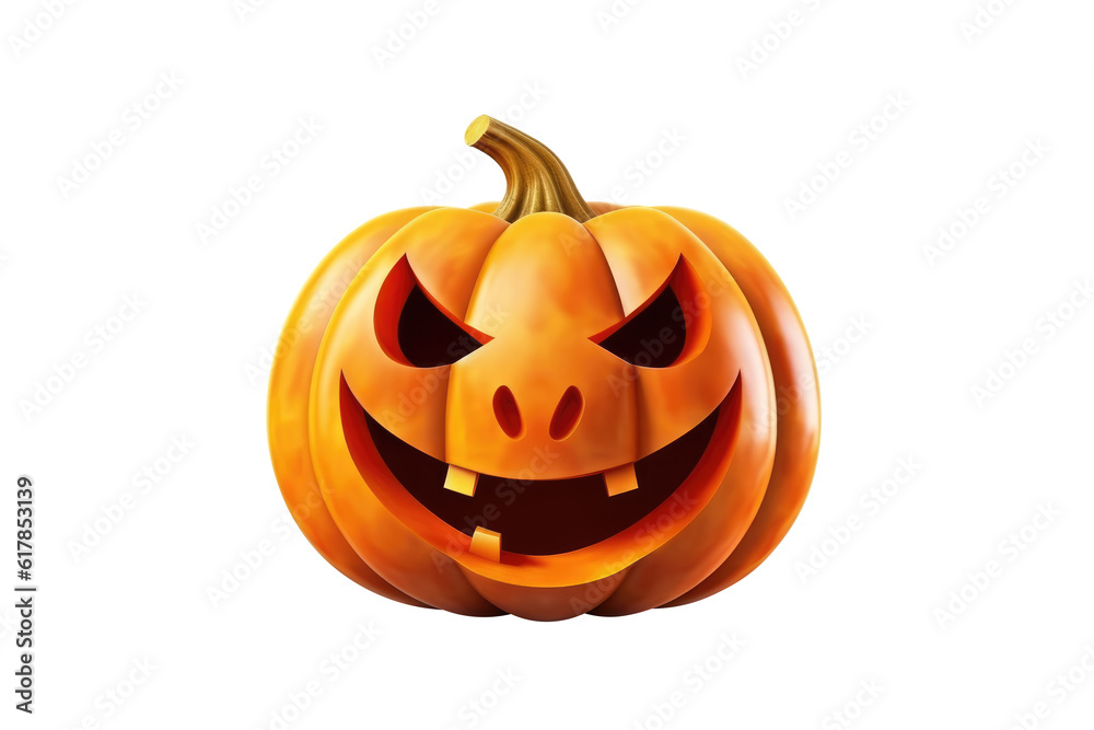 Halloween Pumpkin isolated on white background. Generative AI Halloween Pumpkin isolated on white background. Generative AI