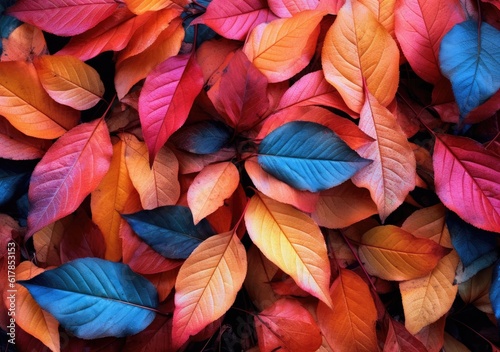 Colorful Autumn Foliage. Digital Illustration. Generative ai.