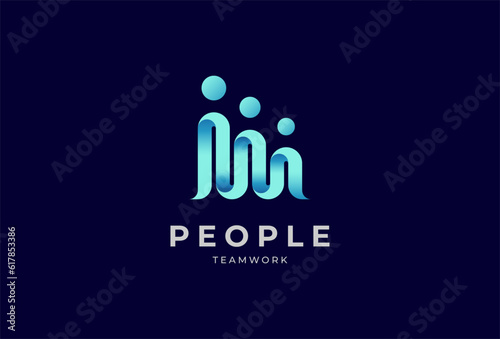 Connect People Logo, Usable for Group and Company Llogos, Flat Design logo Template, Vector Illustration