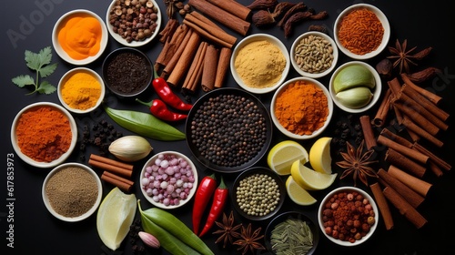 variety of species and food seasoning