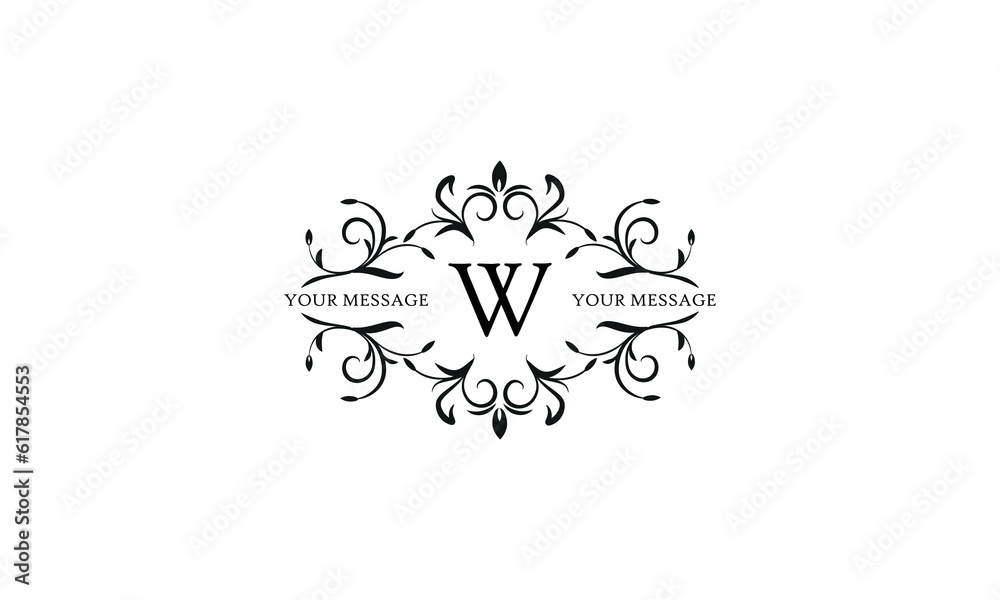 Calligraphic elegant initial W logo design. Emblem for royalty, business card, boutique, hotel, restaurant, cafe, jewelry. Calligraphic elegant initial W logo design. Emblem for royalty, business card, boutique, hotel, restaurant, cafe, jewelry.