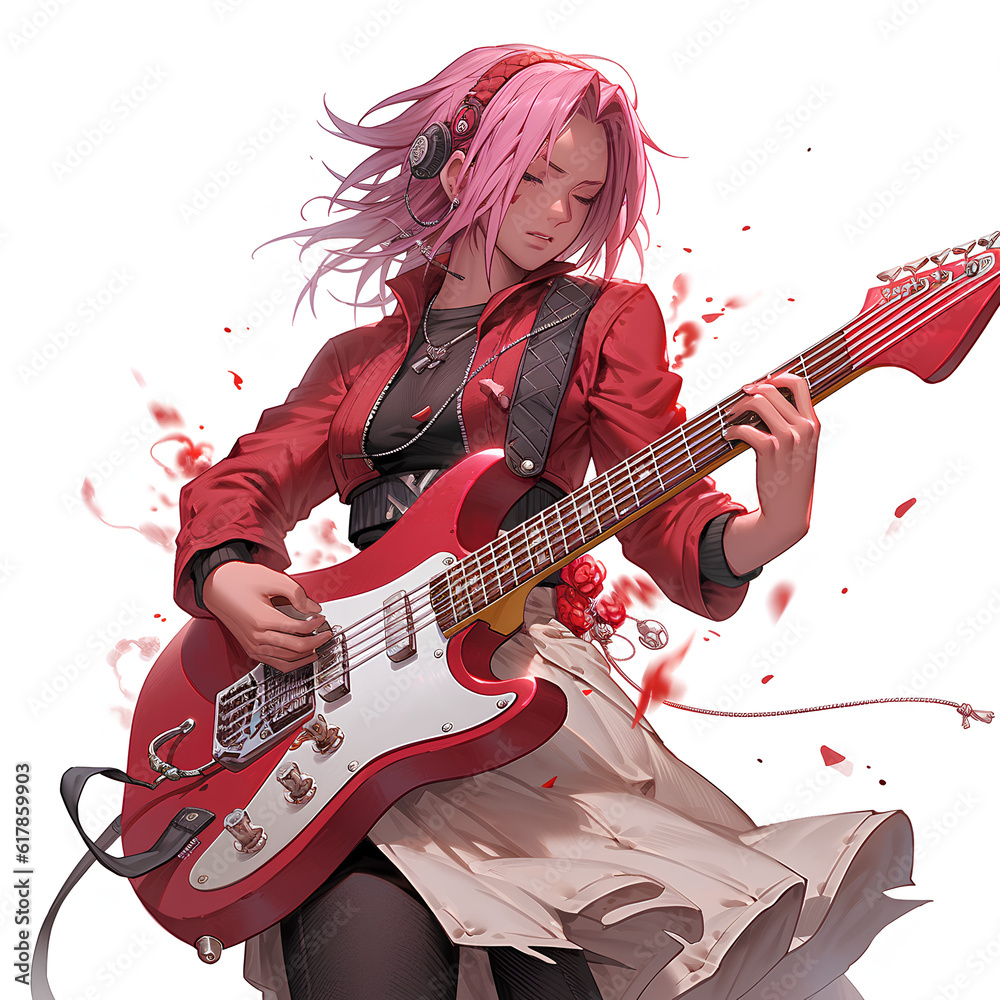 Obraz premium girl with guitar