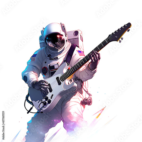 astronaut playing guitar