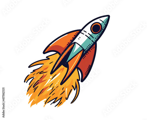 Rocket On Isolated Transparent Background, Png. Generative AI