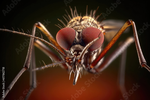 Mosquito, Displayipng Its Needlelike Mouthpart In Detail. Generative AI © Anastasiia
