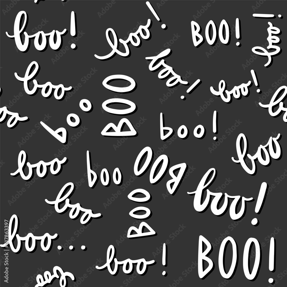seasonal monochrome halloween seamless pattern with scary ghost silhouettes isolated on dark background for paper wallpaper web