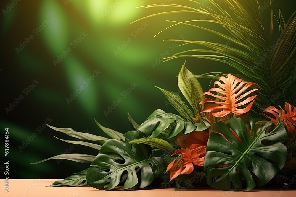 Obraz premium Jungle summer tropical design natural background