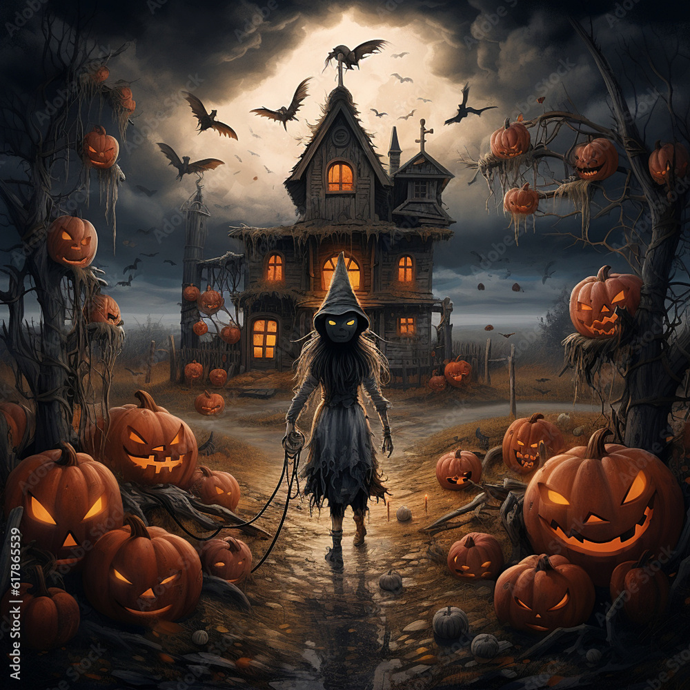  Halloween Monster, Halloween Karte, Halloween Grußkarte, Zeichnung Illustration 