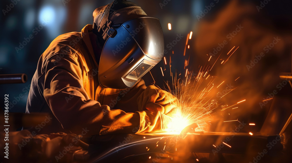 Close-up of a man welding Close-up of a man welding