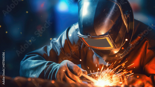 Close-up of a man welding © didiksaputra