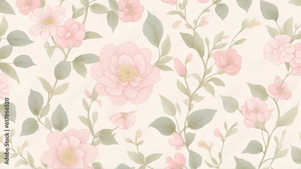 seamless pattern with pink flowers seamless pattern with pink flowers