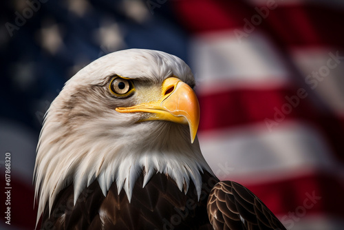 American flag and a majestic eagle  symbolizing the spirit of freedom and patriotism  Generative AI